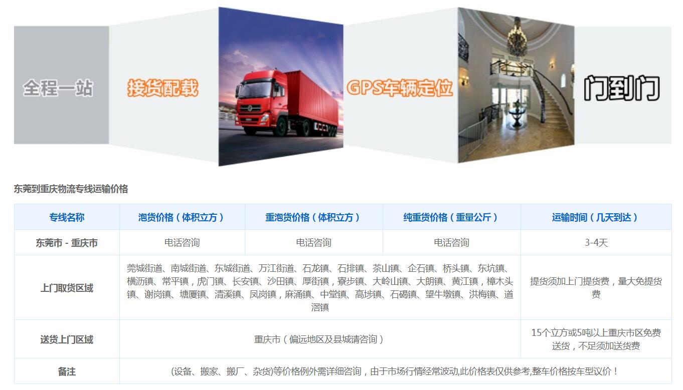 惠州到重庆物流零担货运包车(图1)